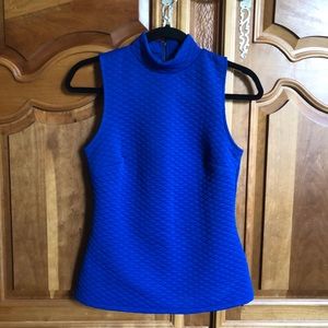 Apt 9 Blue sleeveless zipper turtleneck